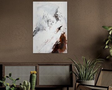 Besneeuwd berglandschap van Poster Art Shop