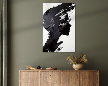 Zwarte contouren van gedachten