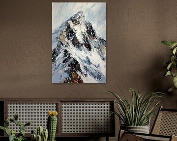 Besneeuwde bergtop van Poster Art Shop