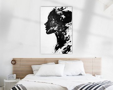 Zwart-wit silhouet van de ziel van Poster Art Shop