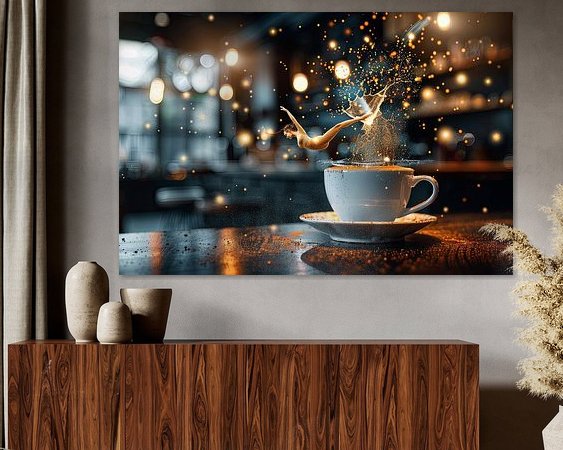 Voorbeeld van het werk in een kamer