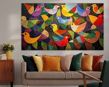 Kleurrijke vogels panorama van TheXclusive Art