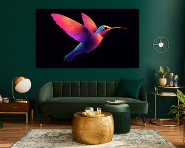 Kleurrijke vogel kolibrie panorama van TheXclusive Art