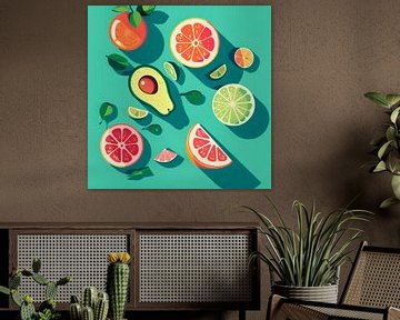 Kleurrijk fruit en vers genieten van Poster Art Shop