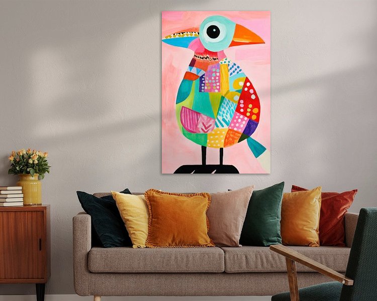 Voorbeeld van het werk in een kamer