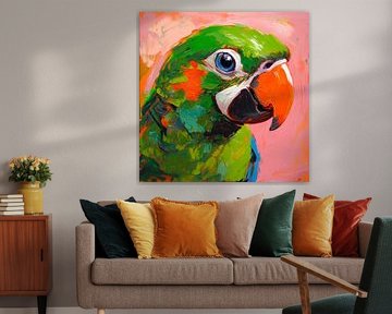 Colourful parrot portrait by Poster Art Shop