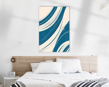 Dynamic wave pattern in blue by Poster Art Shop
