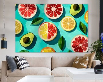 Fruitige variëteit van citrusvruchten van Poster Art Shop