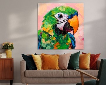 Colourful parrot portrait by Poster Art Shop