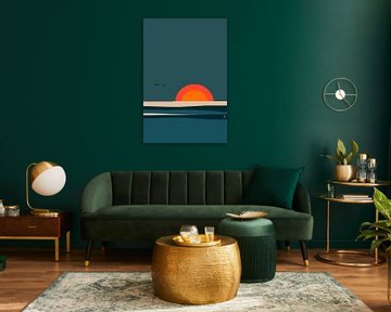 Zonsondergang boven zee van Poster Art Shop