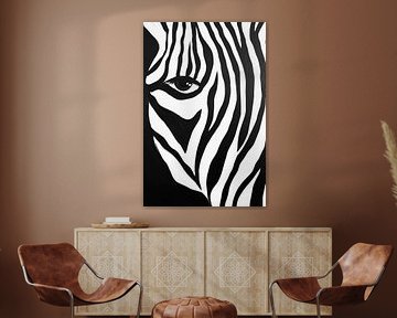 Motif zèbre en noir et blanc sur Poster Art Shop