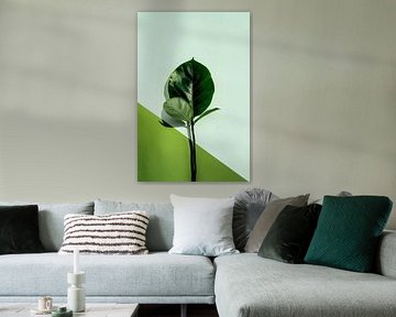Green leaves on soft colours by Poster Art Shop