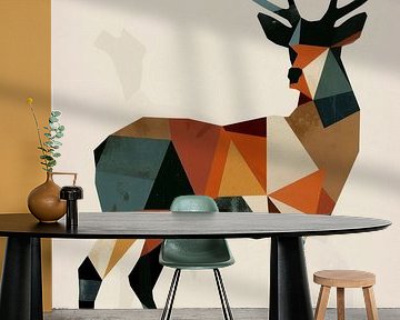 Geometric stag in polygon style by Poster Art Shop