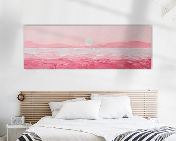 Ambiance rose du soir au bord de l'eau sur Poster Art Shop