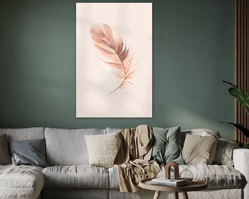 Sanfte Feder auf hellem Hintergrund von Poster Art Shop