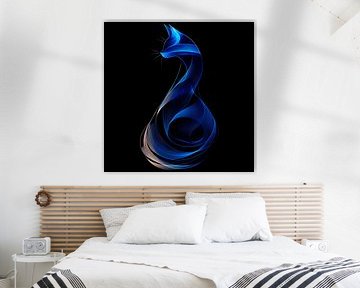Shimmering blue cat by Poster Art Shop