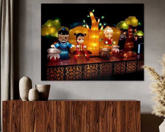 Voorbeeld van het werk in een kamer