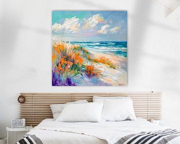 Strandlandschap in het avondlicht van Poster Art Shop