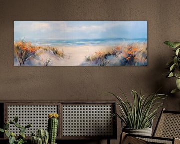 Strandzicht in zacht licht van Poster Art Shop