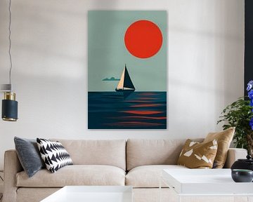 Coucher de soleil sur la mer sur Poster Art Shop