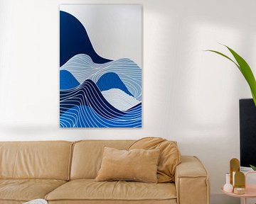 Waves of blue and white by Poster Art Shop