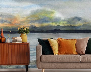 Sonnenuntergang am Ostseestrand in Dänemark