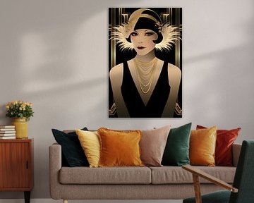 Art Deco bedel in zwart en goud #4 van Skyfall