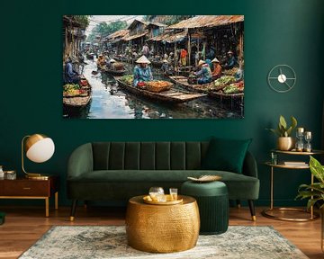 Drijvende Markt in Vietnam