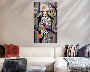 Minimalistische vogels in felle tinten van Bart Veeken