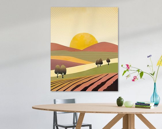 Voorbeeld van het werk in een kamer