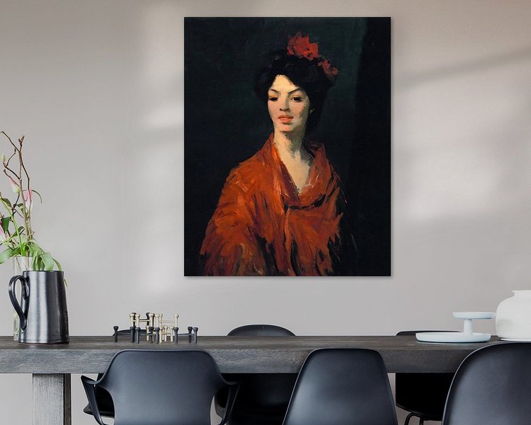 Voorbeeld van het werk in een kamer