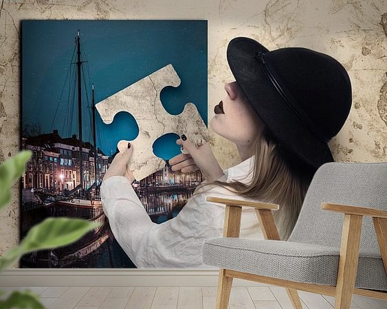 Voorbeeld van het werk in een kamer