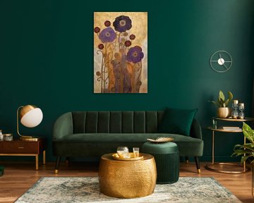 Lila Blumen gegen goldenen Himmel von Whale & Sons