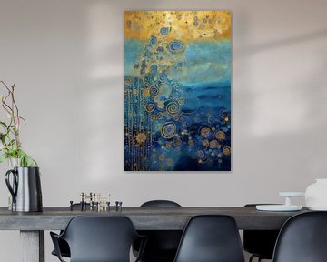 Blau gewelltes Muster von Whale & Sons