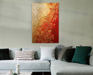 Gouden Vines op Rood van Whale & Sons