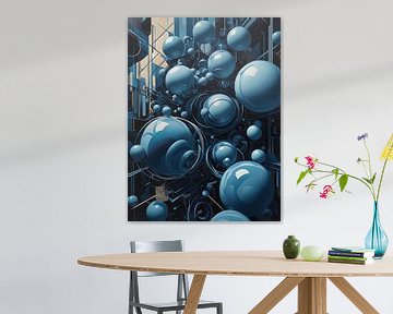 Kubistische chaos met zwevende bollen van Bart Veeken