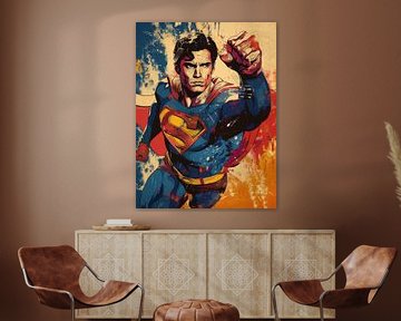 een pop-art poster van Superman van Crackhead 338