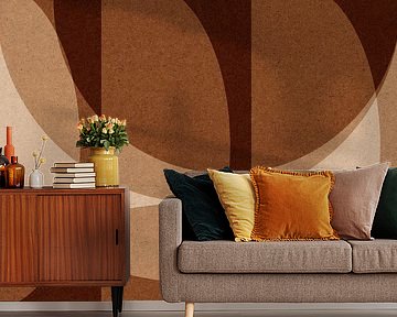 Modern abstract geometric collage in earthy tones no. 1 by Dina Dankers
