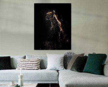 Schilderij Gouden Luipaard van Kunst Kriebels