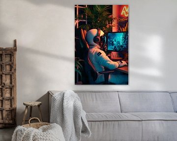 Astronaut in een speelparadijs van Poster Art Shop