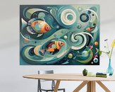 Voorbeeld van het werk in een kamer