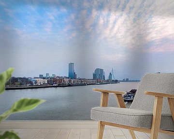 Skyline Rotterdam met boot van Anouschka Hendriks