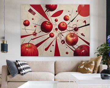 Energieke appelcompositie met kubistische invloeden