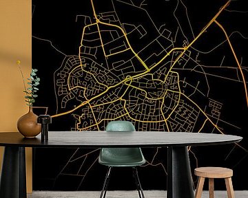 Rijssen Stadsplattegrond Modern Zwart Goud