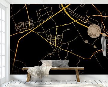 Doorn stadsplattegrond modern zwart goud
