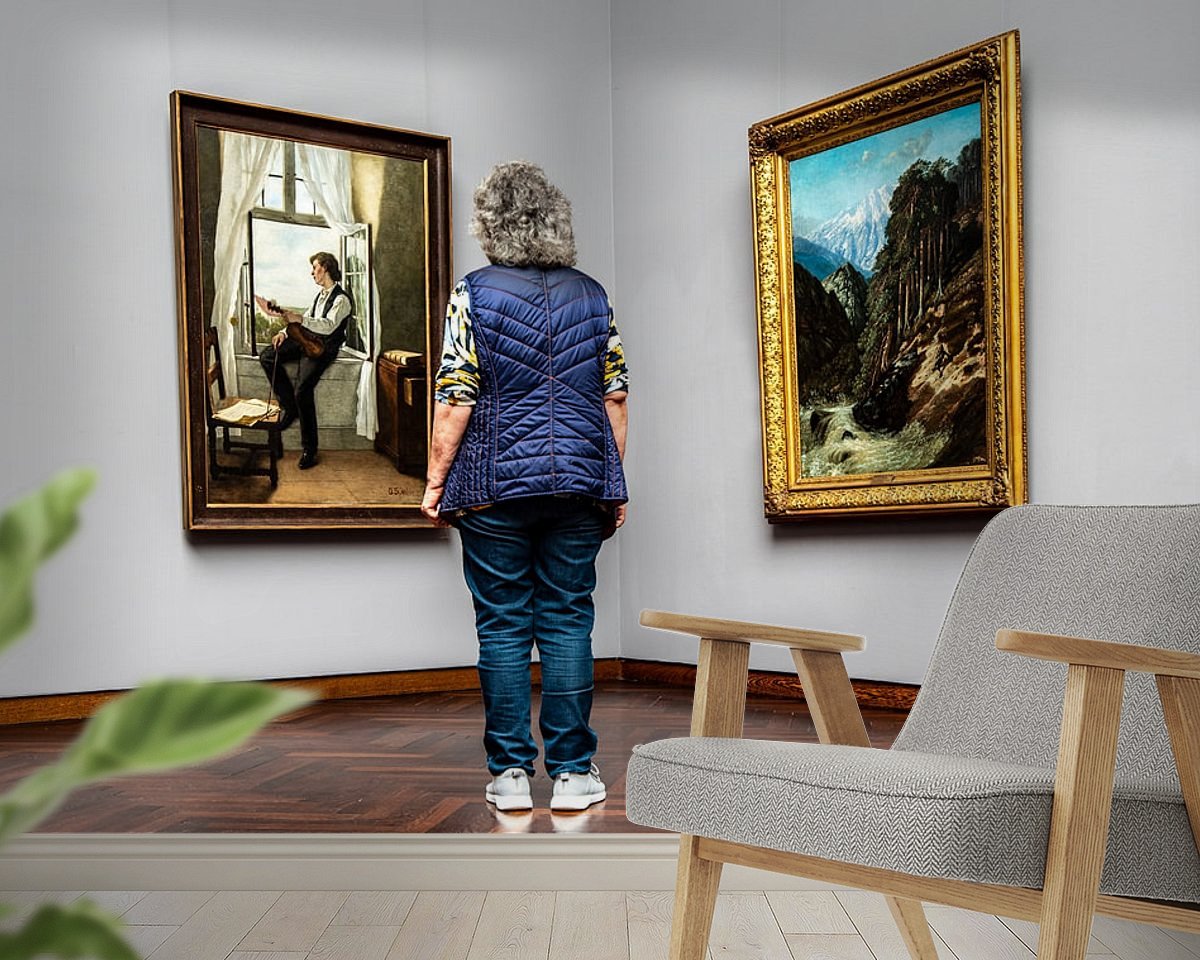 Voorbeeld van het werk in een kamer