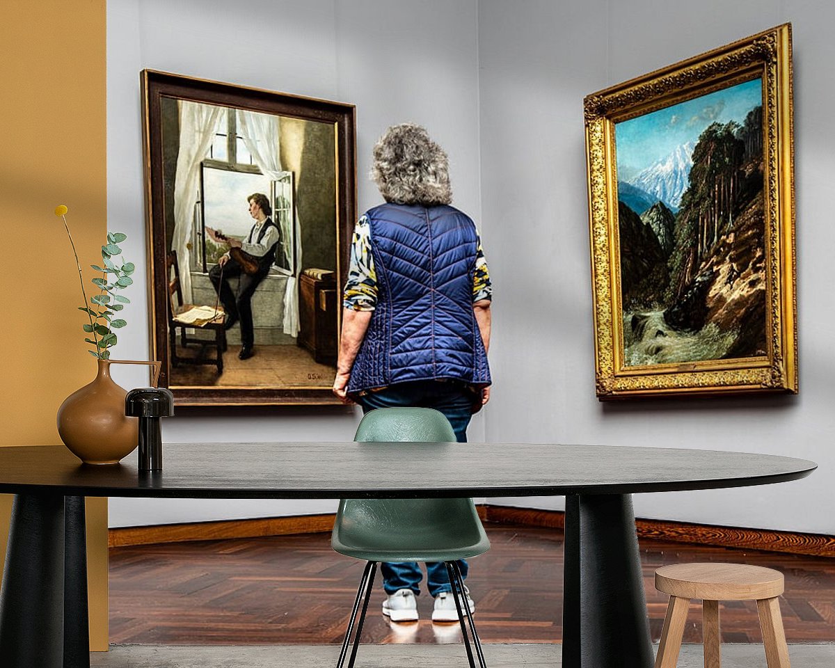 Voorbeeld van het werk in een kamer