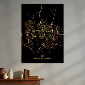 Valkenswaard Stadsplattegrond Modern Zwartgoud