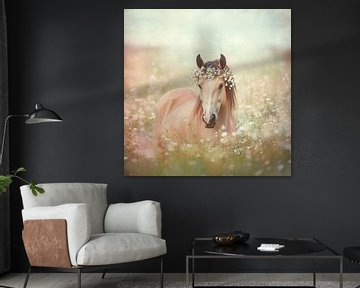 Bloemdecoratie voor een paard van Poster Art Shop