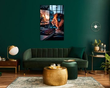 Computergame leeuw van Poster Art Shop